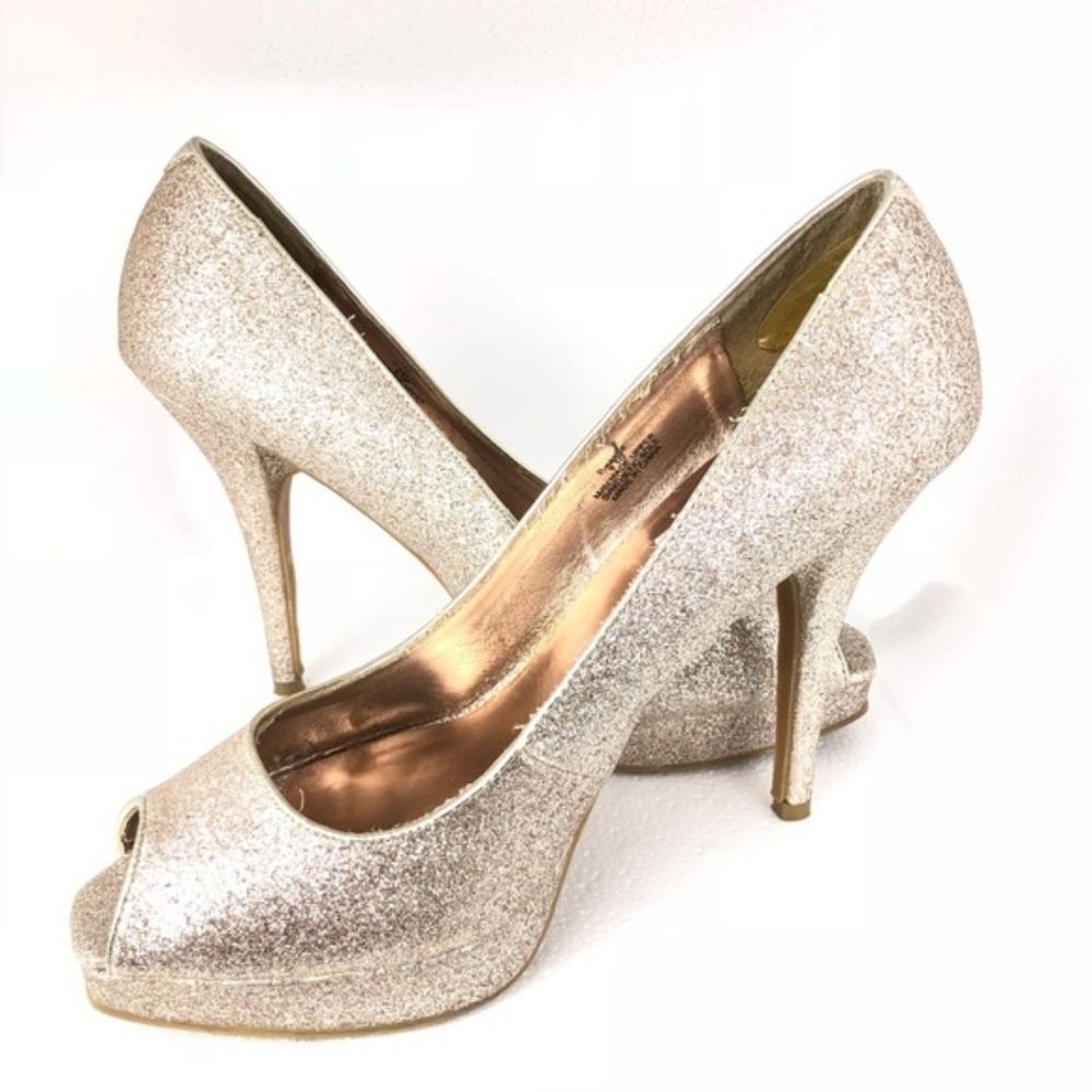 Steve Madden Gold Sparkle Heels